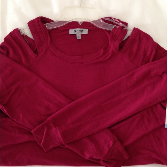 NWT Kenneth Cole Reaction pink cold shoulder long sleeve Shirt Size large - Picture 3 of 6